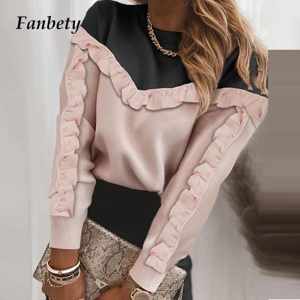 

elegant lace patchwork long sleeve shirts fashion o neck lace-up women blouses shirts casual office lady pullover blusas xl, White