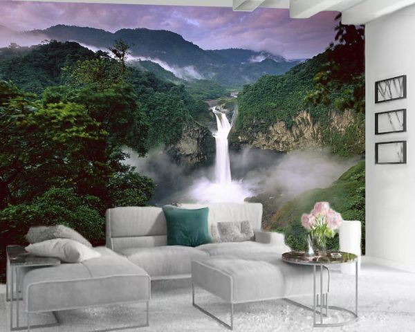 

3d современные обои 3d обои на заказ фото mural мечта озера водопад гостиная спальня тв стены фон обои