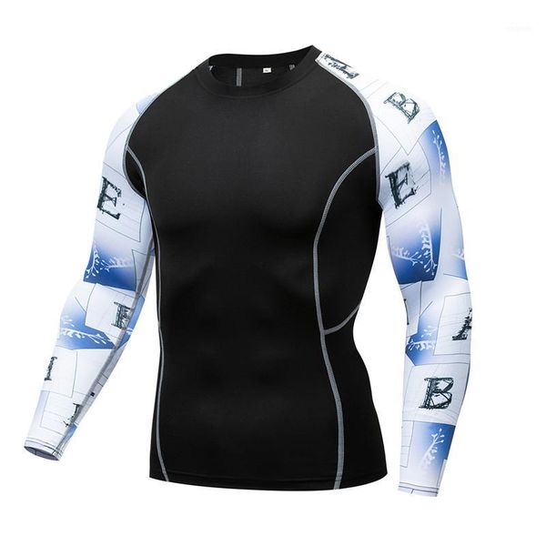 

running jerseys men's t-shirts , compression t-shirt for running, sport, gym training sets, sportswear sports fitness suit1, Black;blue