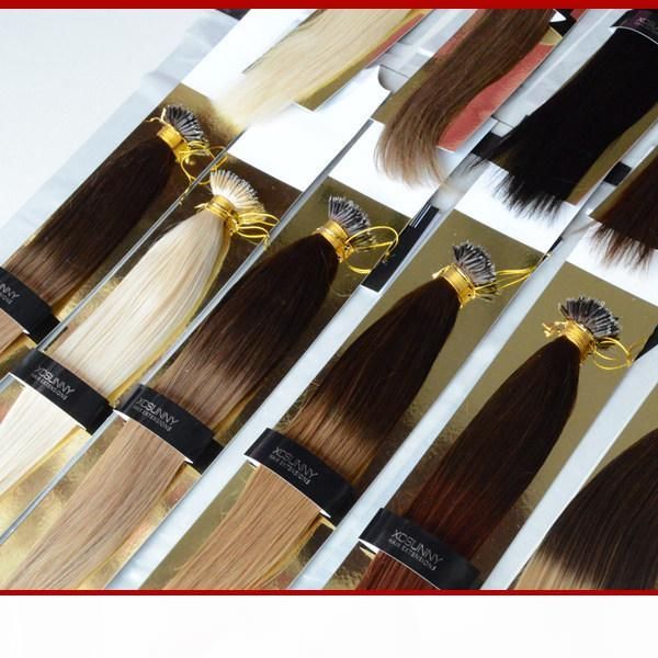 

xcsunny nano ring remy hair extensions 18" 20"1g s ombre nano loop hair extensions 100g nano bead hair extensions +100beads, Black