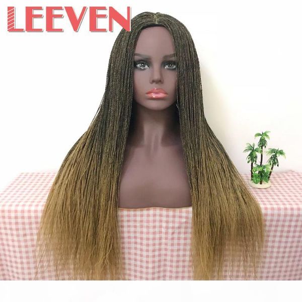 

leeven 22inch synthetic senegalese 2x twist million braided none lace front wig for woman high temperature fiber cosplay hair, Black
