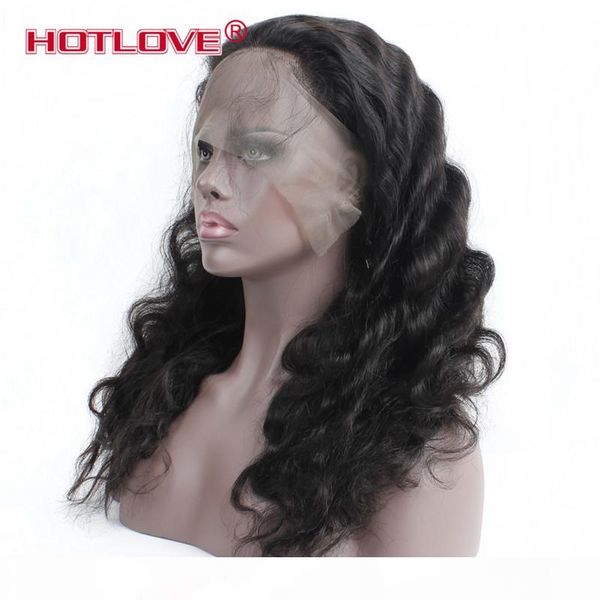 

brazilian virgin body wave wigs with baby hair pre plucked swiss lace remy hair 360 lace front human hair wigs for black women, Black;brown