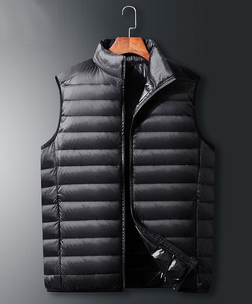 

мужчины зима вниз жилеты casual pure 4 цвета карман на молнии мужские пальто 2020fw верхняя одежда женская одежда стенд воротник осень thin, Black;white