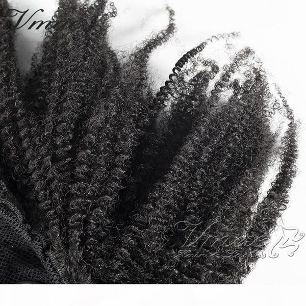 

mongolian natural black afro curly 10 to 30 inch 100g 120g human hair weave clips in elastic band ties drawstring ponytail