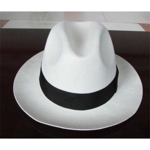 

fedora hat white wool hat big brim socialite elegant cap female retro joker hat fedoras jackson gentleman hats b-8115 y200110, Blue;gray