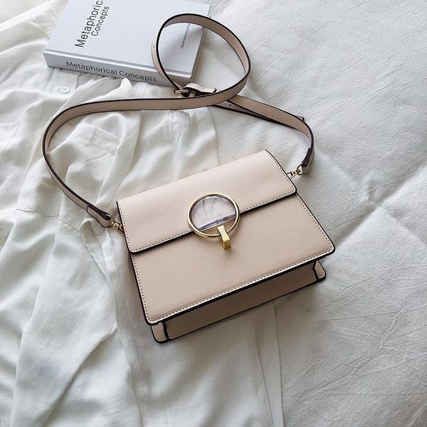 

ring shoulder messenger bags luxury handbag 2020 fashion new ladies square bag pu leather women's designer handbag