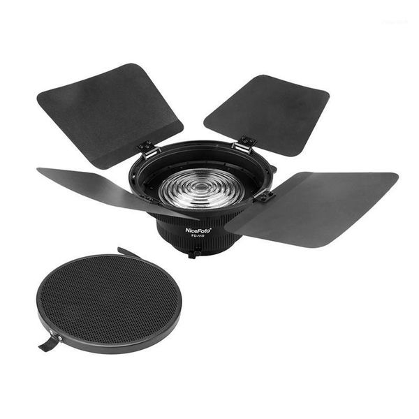 

lighting & studio accessories nicefoto fd-110 fresnel mount light focusing adapter with lights honeycomb grids barn doors for bowens led vid
