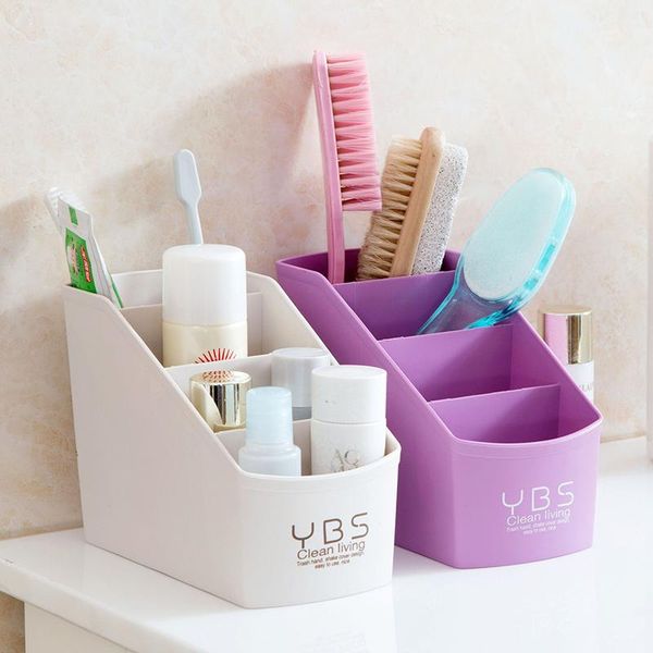 

multifunctional desk organizer 4 slots deskstorage box case pen pencil holder plastic cosmetics make up organizer container1