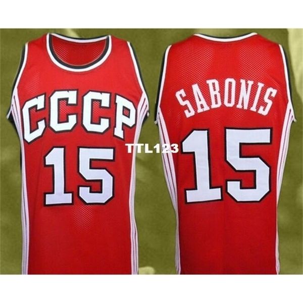 

vintage 121 #15 1988 arvydas sabonis college jersey color size s-4xl or custom any name or number jersey, Black