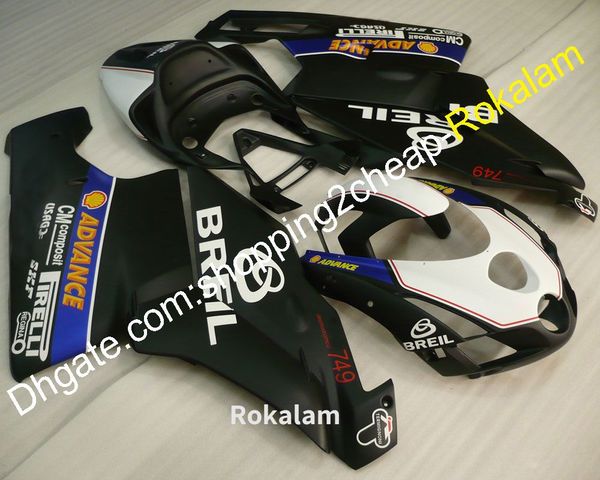 Feeding for Ducati 749 999 03 04 2003 2004 Motocicleta Parte de Cowling ABS Completo Preto Fairings Conjunto (Moldagem por Injeção)