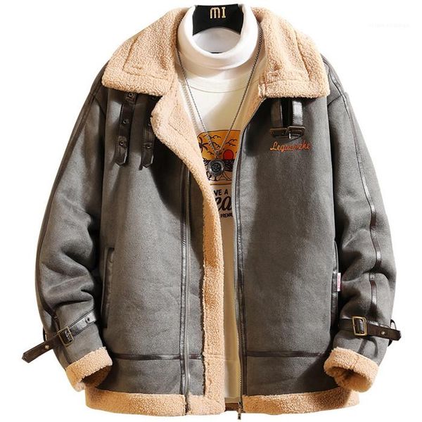 

size coats winter thick warm solid color men jackets loose casual fleece man outerwear clothing retro mens plus