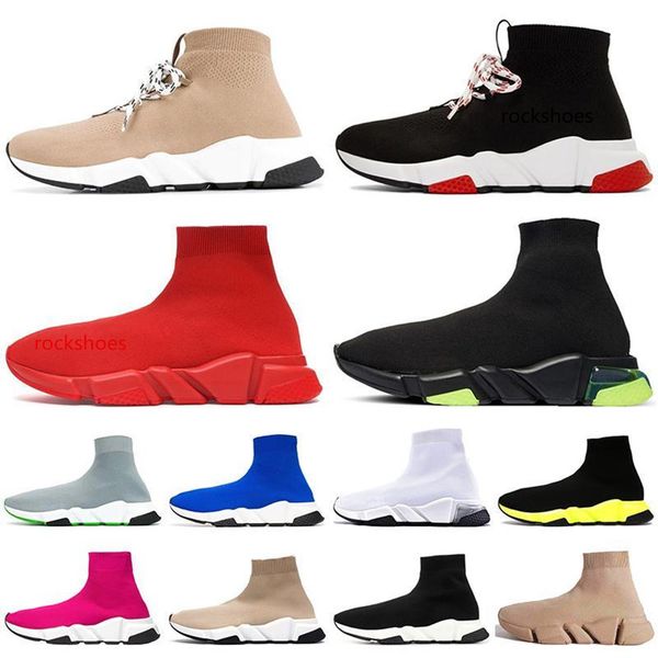

fashion sock shoes graffiti speed trainers runner triple black running shoes women mens sports sneakers platform shoes size 36-45