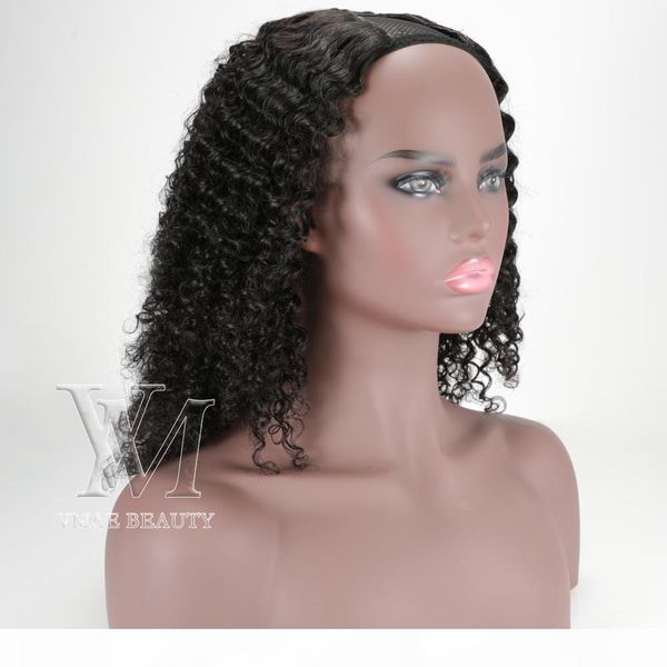 

vmae mongolian 130% 150% 180% density u part wigs natural color 3c virgin remy hair cuticle aligned real human hair wigs extensions, Black