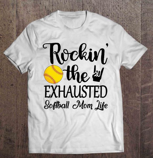 

men funny t shirt fashion tshirt rockin' the exhausted softball mom life(1) women t-shirt sport hooded sweatshirt hoodie
