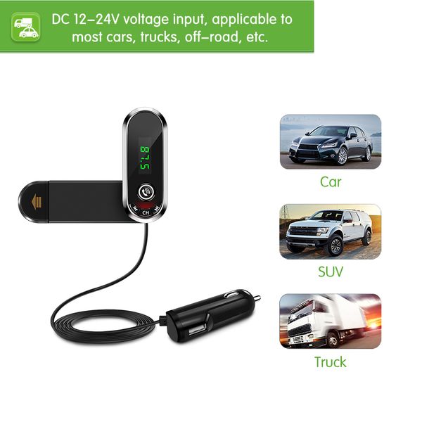 

2 in 1 holder for xiaomi 4.0-5.5 inch phone usb fm transmitter audio charger fast mp3 bluetooth car kit mic handsfree