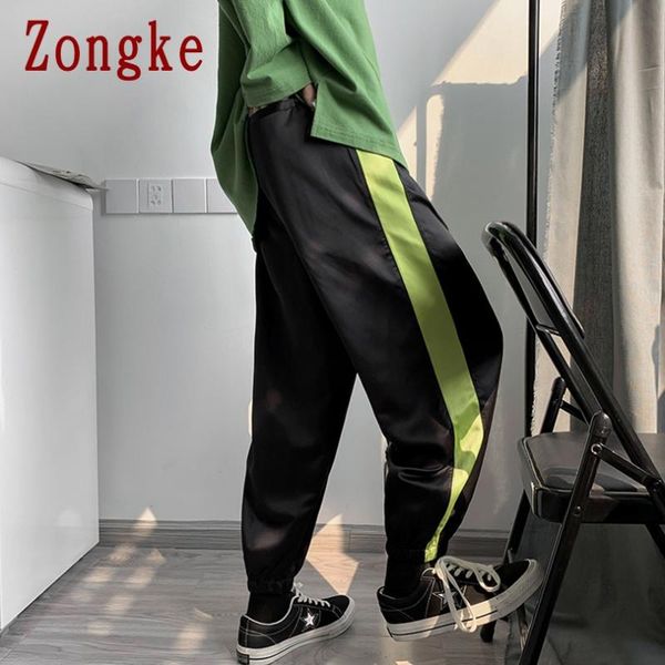 

zongke лоскутная мужские штаны хип-хоп шаровары мужчин одежда мужская брюки jogger harajuku sweatpants 2020 новый m-3xl, Black