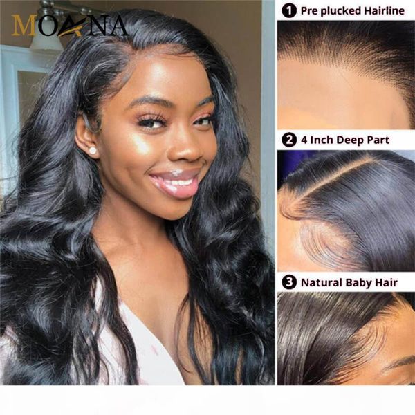 

body wave wig lace front human hair wigs pre plucked 150 density wet and wavy lace front wig remy brazilian for women, Black;brown