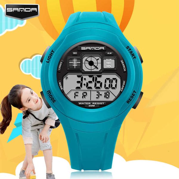 

harajuku led electronic sanda korean watch waterproof sports personalized student children's table, Slivery;brown