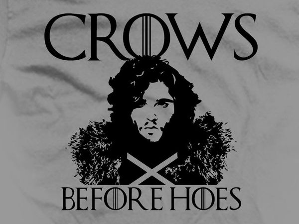 

new fashion brand clothing t shirt men clothingcrows before hoes jon snow gift idea john te t-shirt sport hooded sweatshirt hoodie