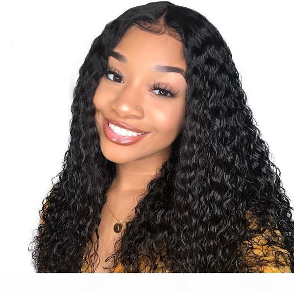 

pre plucked full lace human hair wigs with baby hair mongolian virgin hair glueless water wave lace front wigs, Black;brown