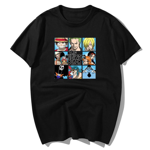 

забавный японский аниме one piece the mugiwara гроздь лето мужская с коротким рукавом harajuku streetwear спорта толстовка с капюшоном толст