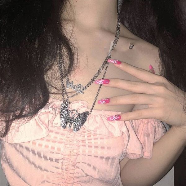 

sweet butterfly hollow star necklace, Silver