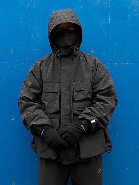

men's jackets goretex parka outdoor function waterproof loose jacket submachine 21aw richao cityboy, Black;brown