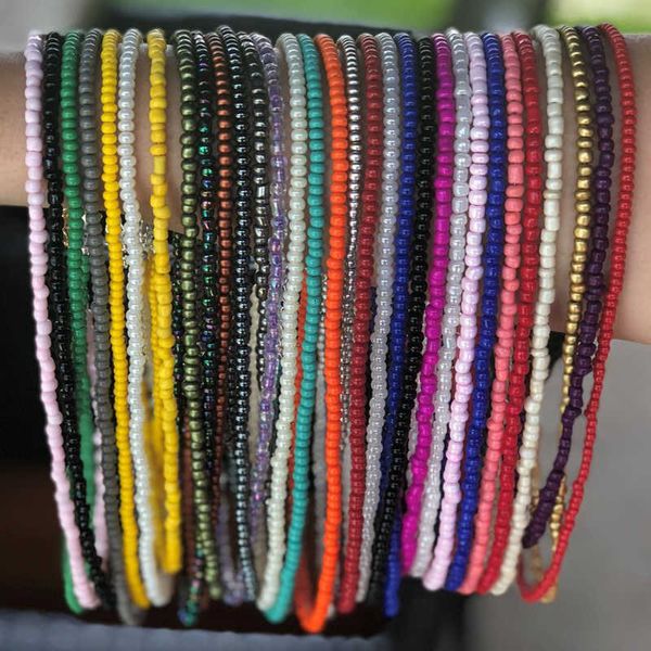 

donarsei 10pcs/set random color beach bikini handmade beads waist chains for women summer belly chains belt body jewelry, Silver