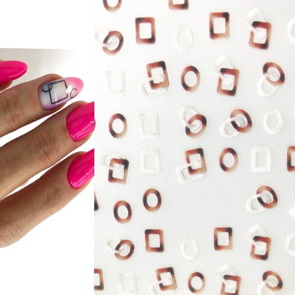

stickers & decals arrived 3d nail 1 sheet geometric summer adhesive art tattoo decoration z0170, Black