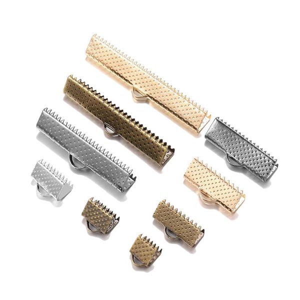 

50pcs/lot crimp beads cove clasps cord end caps string ribbon leather clip foldover connectors supplies for diy jewelry bbydvs