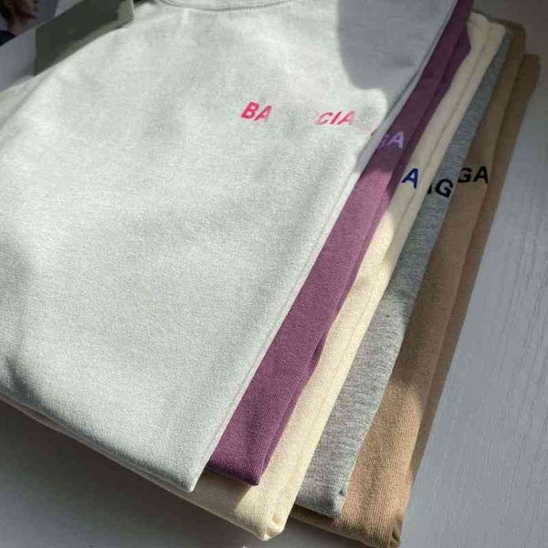 

2022 factory wholesale new summer bajia women's cream letter t-shirt loose round neck short sleeve couple's top, White