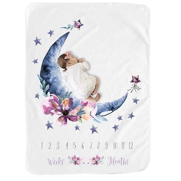 

детские moon мука спящий пеленальный wrap super soft фланель milestone одеяло play mat фотография prop y201009