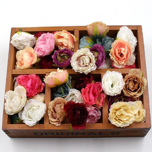 

10pcs/lot new silk artificial flowers peony flower head for wedding home decoration fake flowers diy handmade craft acc jllukq