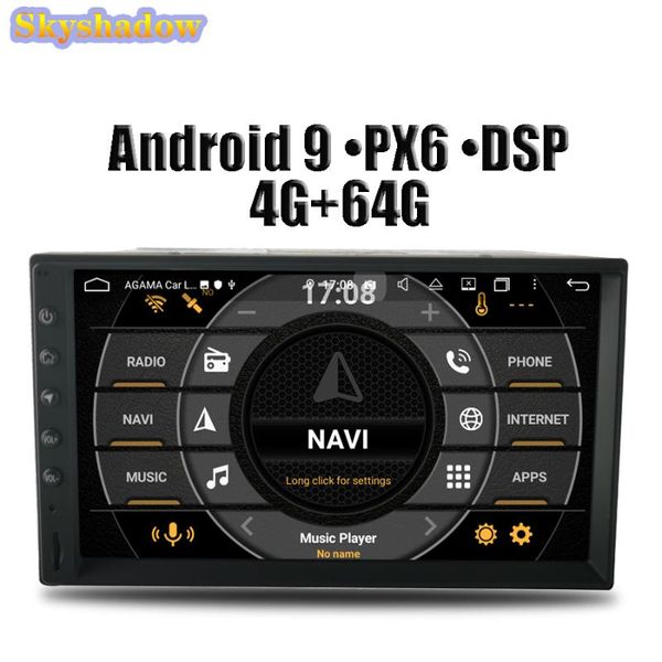 

player dsp px6 ips android 9.0 4gb +64gb car dvd multimedia 2 din rds radio gps map bluetooth 4.2 wifi for universal