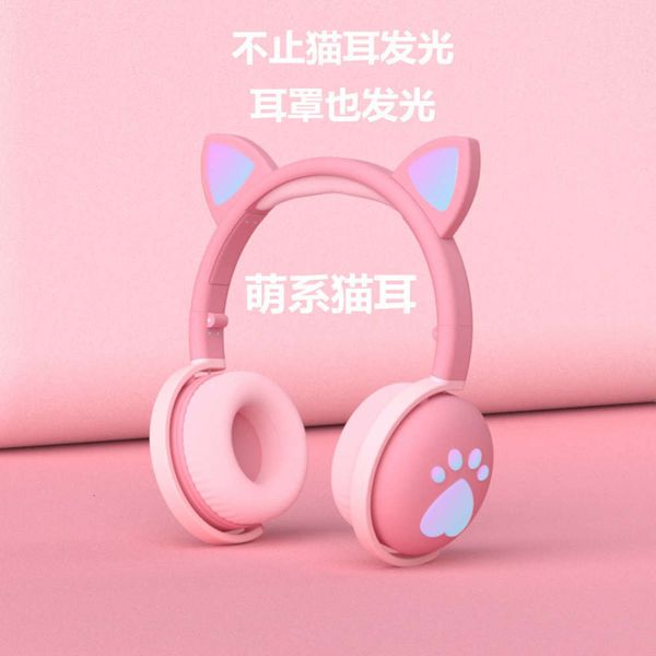 

foldable led light cat ear new children's bluetooth game wirels 5.0 headset