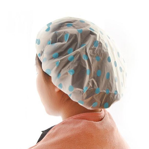 

2019 women waterproof elastic plastic shower bathing cap random color disposable hat l one-off elastic shower bat qylybs