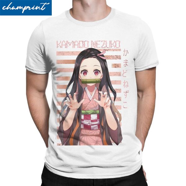 

men's nezuko kimetsu no yaiba creative short sleeve demon slayer anime o neck clothing summer sport hooded sweatshirt hoodie men t shir