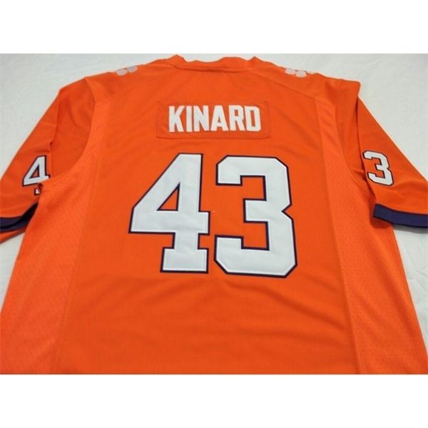 

men clemson tigers clemson tigers terry kinard #43 real full embroidery college jersey size s-4xl or custom any name or number jersey, Black