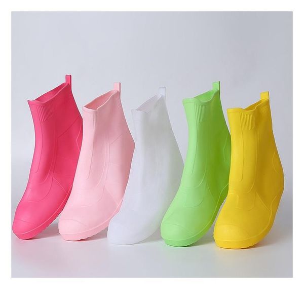 

mid rain boots tpe material reusable non-slip thick wear-resistant rain-proof cycling bike outdoor high elastic sh jllcmi