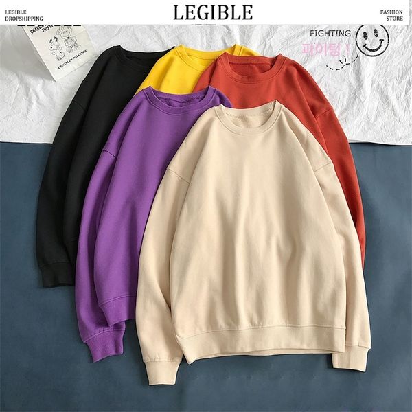 

legible woman's hoodies female loose cotton solid thicken warm women sweatshirts oversize lady spring autumn plus size 201201, Black