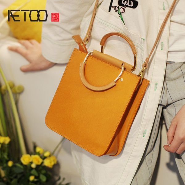 

hbp aetoo retro vertical crossbody bag, female handmade cowhide handbag, temperament leather portable