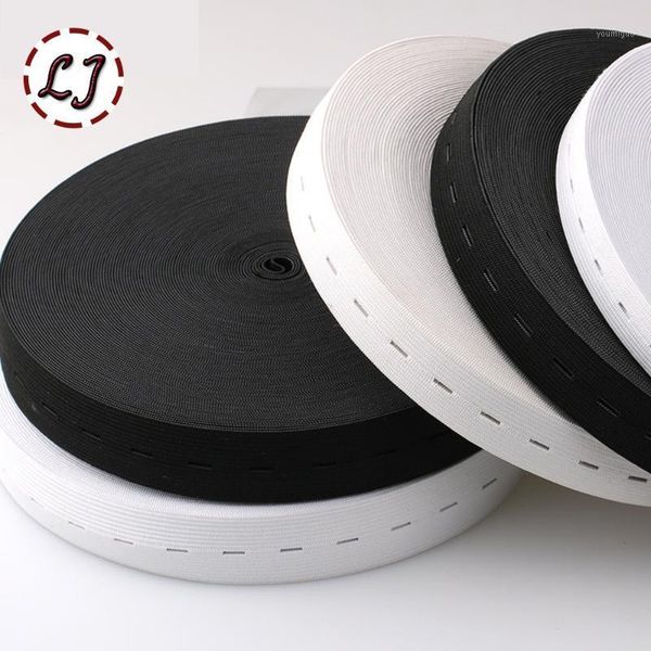 

wholesale 15mm 20mm 25mm 30mm black white buttonhole elastic adjustable elastic band for pregnant baby tape home diy1