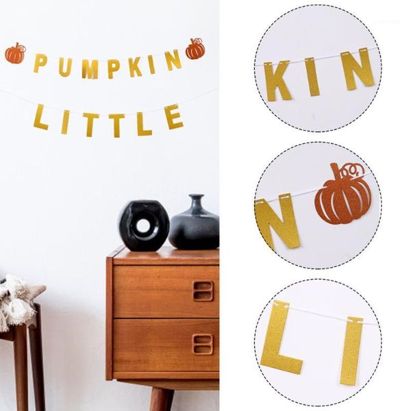 

1 set thanksgiving bunting diy banner party favor little pumpkin decor1