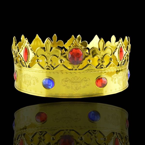 

fejcn european-style golden performance crown noble king shooting decoration diamond headdress studio crown personality 16 diamond king head