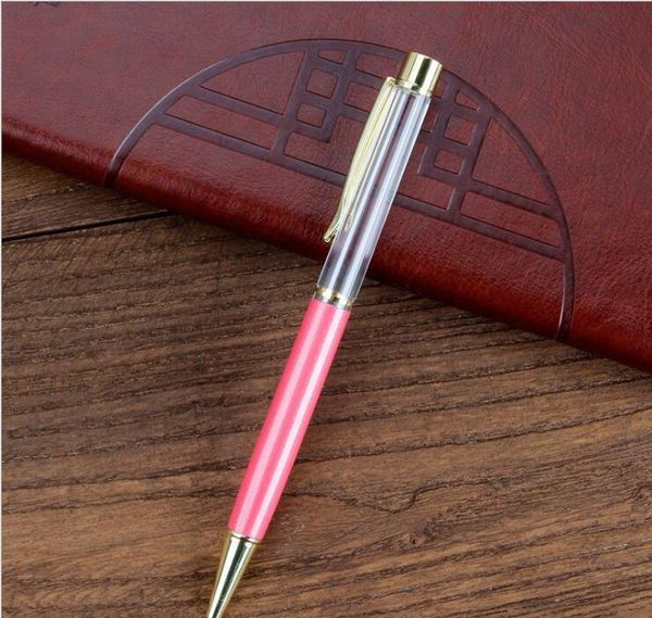 

writing gift diy empty tube metal ballpoint pens self-filling floating glitter dried flower crystal pen ballpoint pens 27 color sqcegyx, Blue;orange
