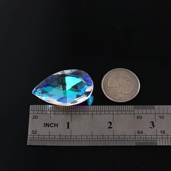 

5pc aurora 38mm iridescent faceted teardrop crystal chandelier prism hanging drop suncatcher fire polished ab charn spacer diy h bbysrt