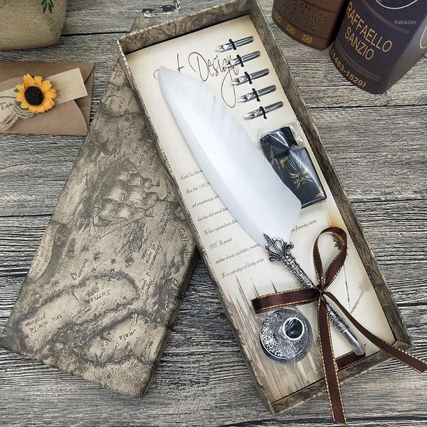 

ps150 1set new style metal signature pen with water-dipped quill pen1