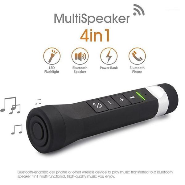 

4 in 1 multispeaker outdoor wireless bluetooth speaker torch power bank support tf fm1