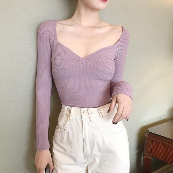 

women slim tees t shirt low cut v-neck female teenage girls femmes t-shirt, White