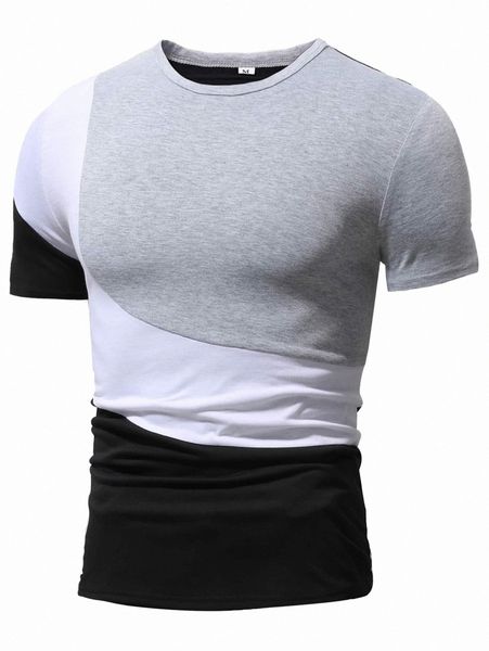 

men cut and sew tee l0sh#, White;black